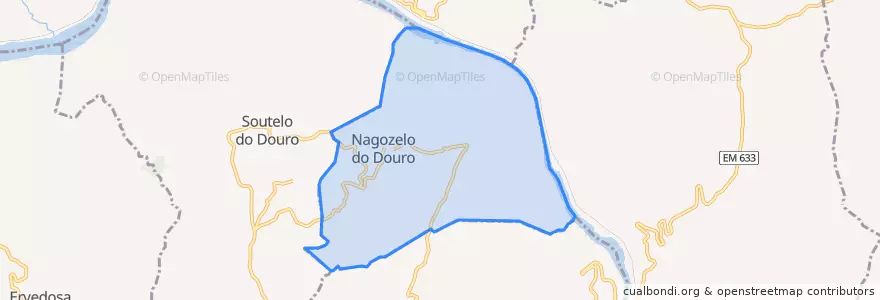 Mapa de ubicacion de Nagozelo do Douro.