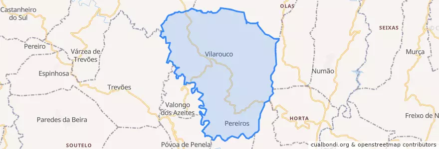 Mapa de ubicacion de U.F Pereiros e Vilarouco.