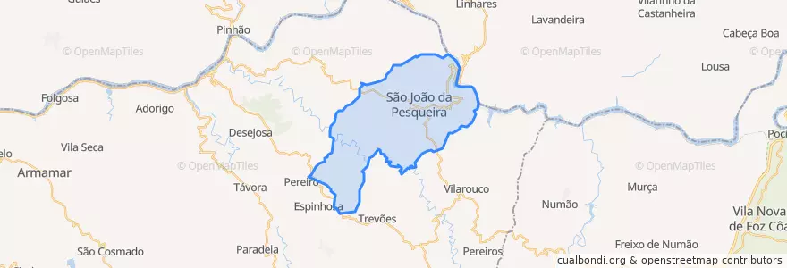 Mapa de ubicacion de U.F S.J.da Pesqueira e Várzea de Trevões.