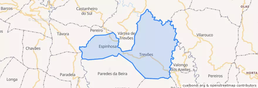 Mapa de ubicacion de U.F Trevões e Espinhosa.