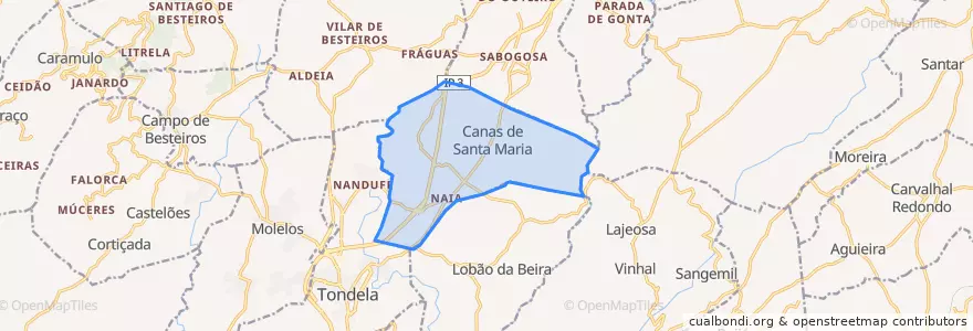 Mapa de ubicacion de Canas de Santa Maria.