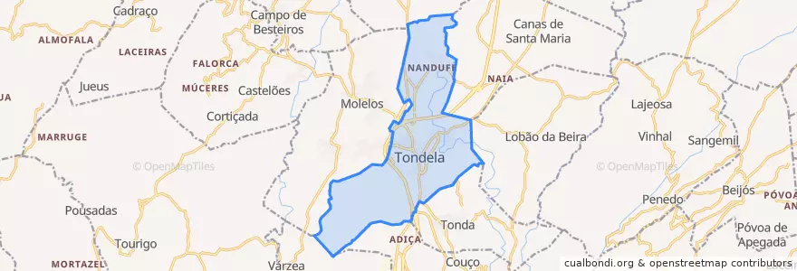 Mapa de ubicacion de U.F Tondela e Nandufe.