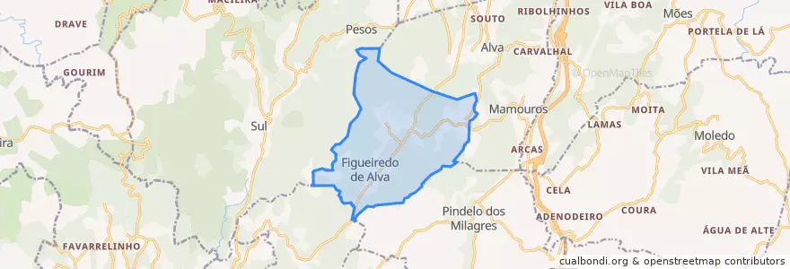 Mapa de ubicacion de Figueiredo de Alva.