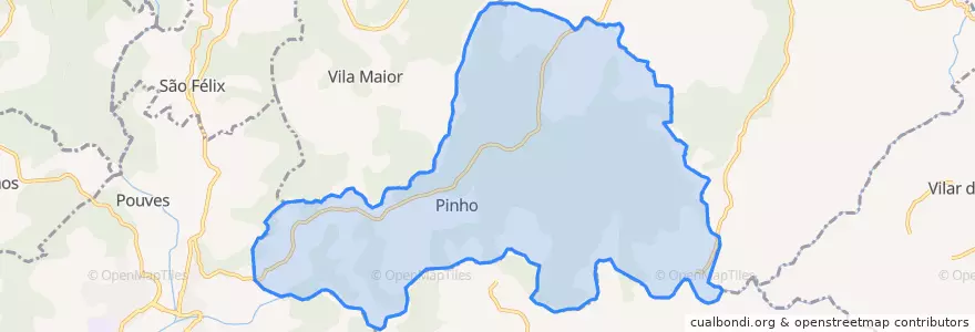 Mapa de ubicacion de Pinho.