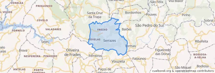 Mapa de ubicacion de Serrazes.