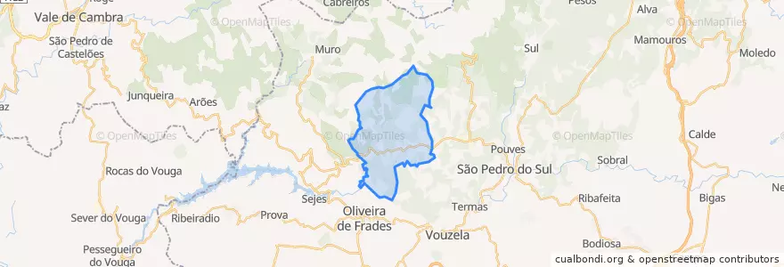 Mapa de ubicacion de U.F Santa Cruz da Trapa e São Cristóvão de Lafões.
