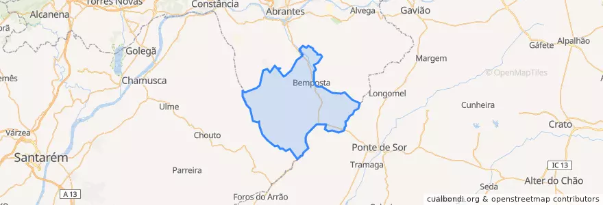 Mapa de ubicacion de Bemposta.