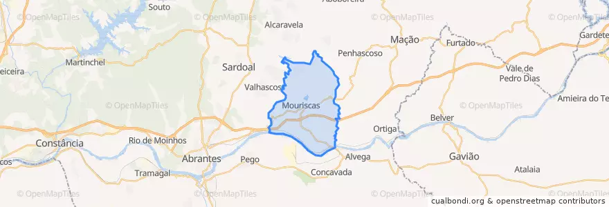 Mapa de ubicacion de Mouriscas.