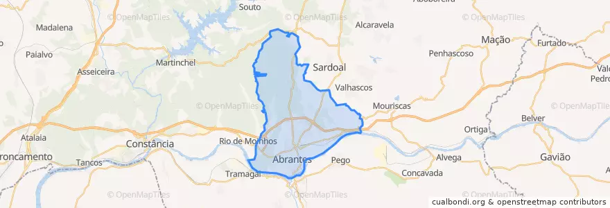 Mapa de ubicacion de Abrantes e Alferrarede.