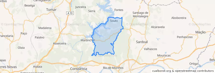 Mapa de ubicacion de Aldeia do Mato e Souto.