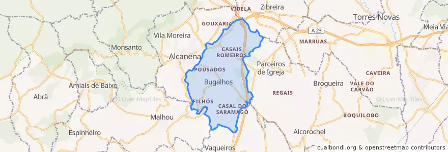 Mapa de ubicacion de Bugalhos.