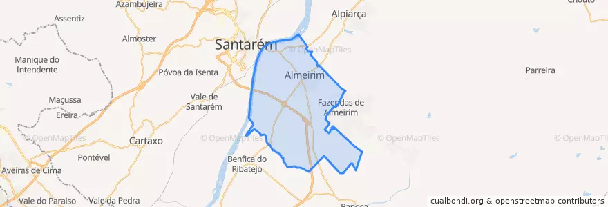 Mapa de ubicacion de Almeirim.