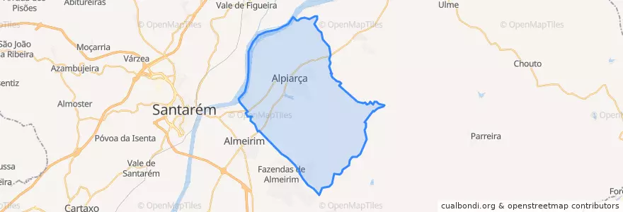 Mapa de ubicacion de Alpiarça.