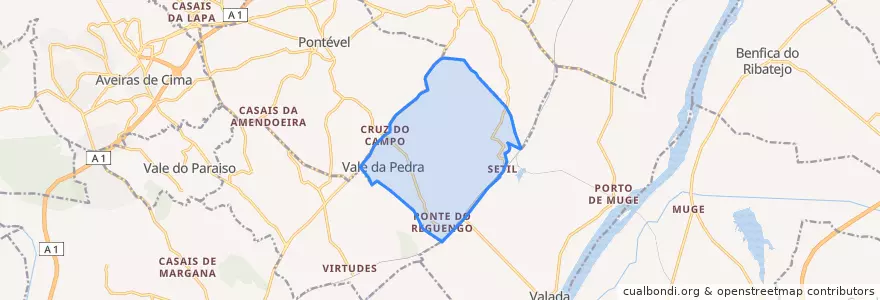 Mapa de ubicacion de Vale da Pedra.