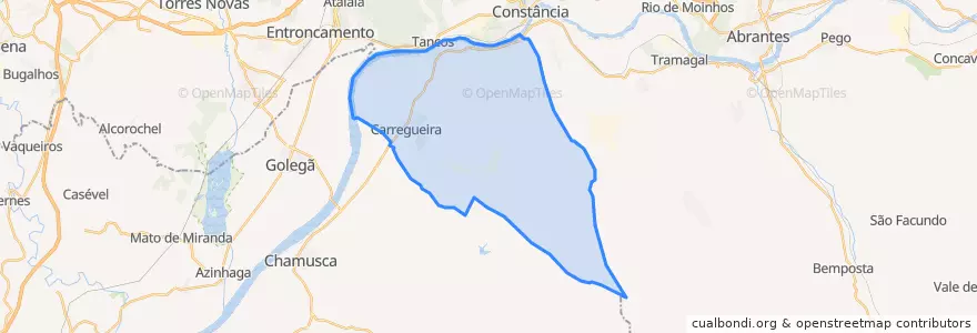Mapa de ubicacion de Carregueira.