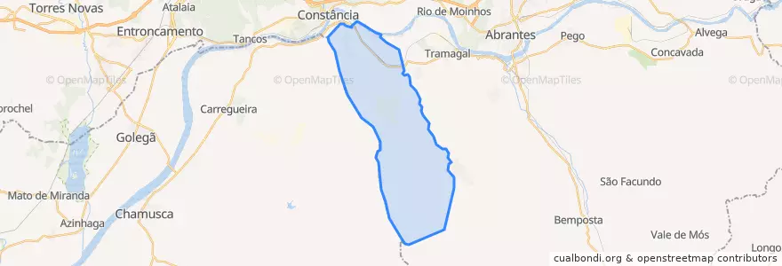 Mapa de ubicacion de Santa Margarida da Coutada.