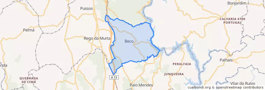 Mapa de ubicacion de Beco.