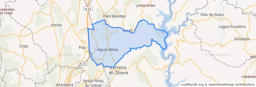 Mapa de ubicacion de Águas Belas.