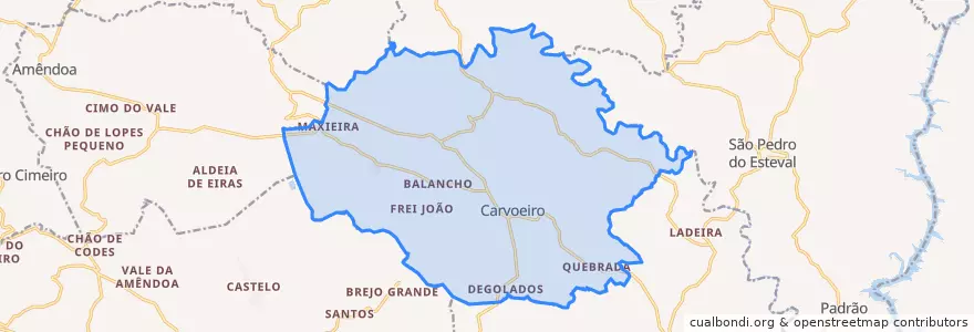 Mapa de ubicacion de Carvoeiro.