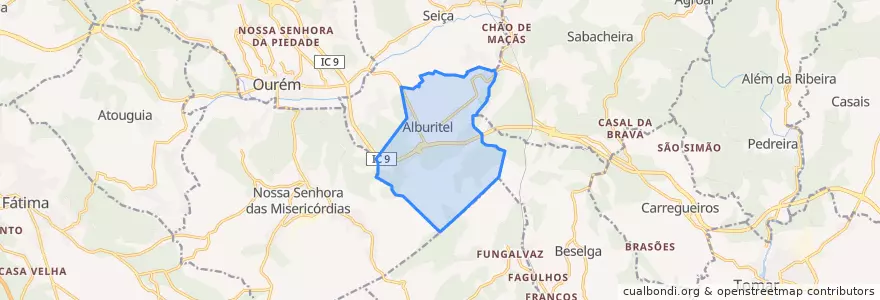 Mapa de ubicacion de Alburitel.