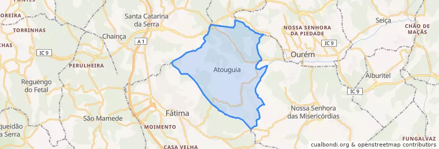 Mapa de ubicacion de Atouguia.