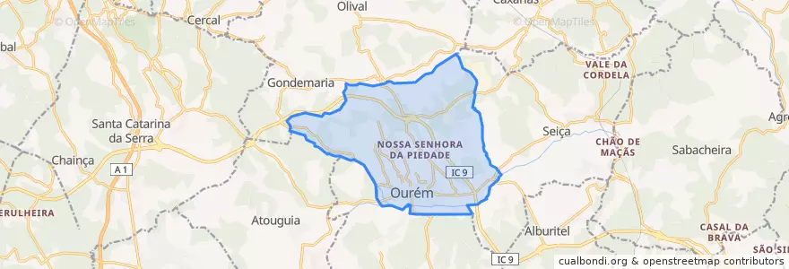 Mapa de ubicacion de Nossa Senhora da Piedade.