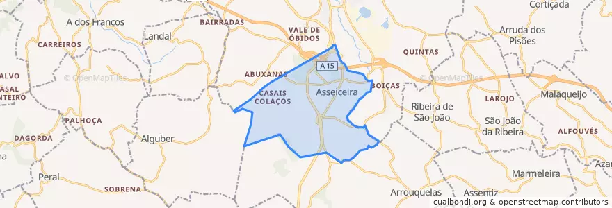 Mapa de ubicacion de Asseiceira.
