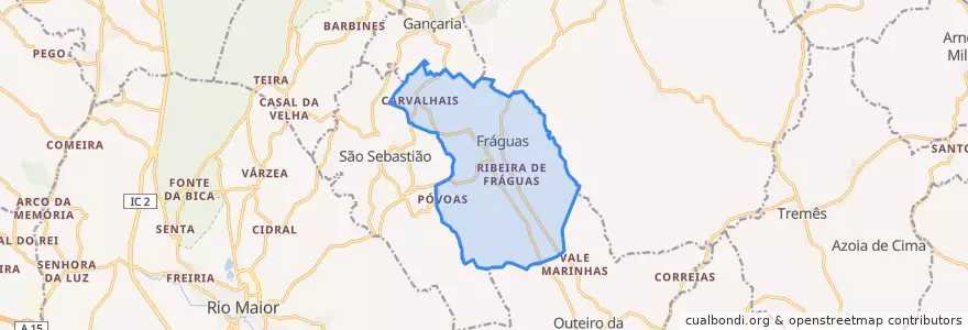 Mapa de ubicacion de Fráguas.
