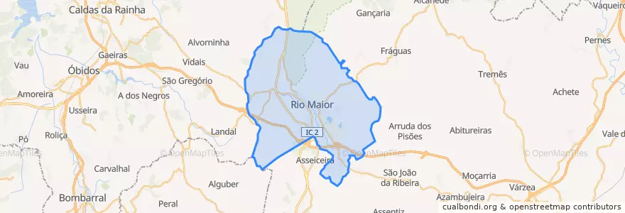 Mapa de ubicacion de Rio Maior.
