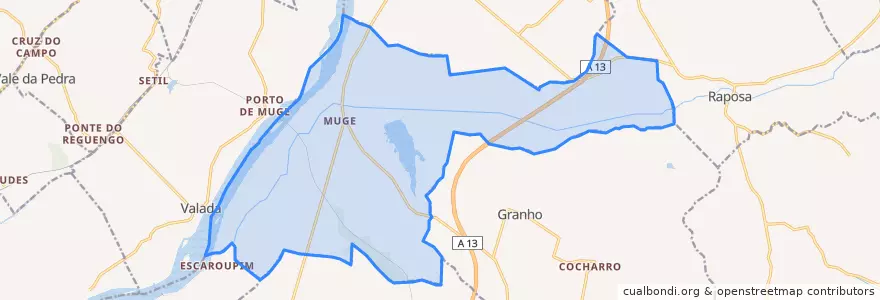 Mapa de ubicacion de Muge.