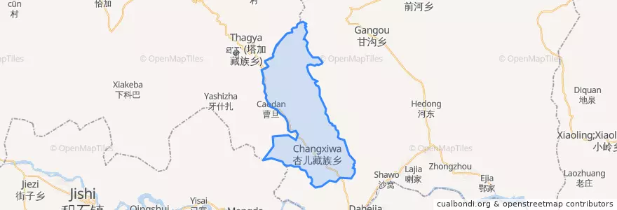 Mapa de ubicacion de Changxiwa.