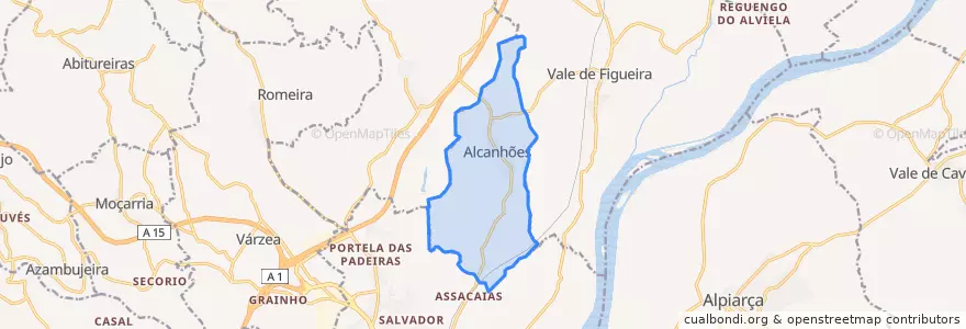 Mapa de ubicacion de Alcanhões.