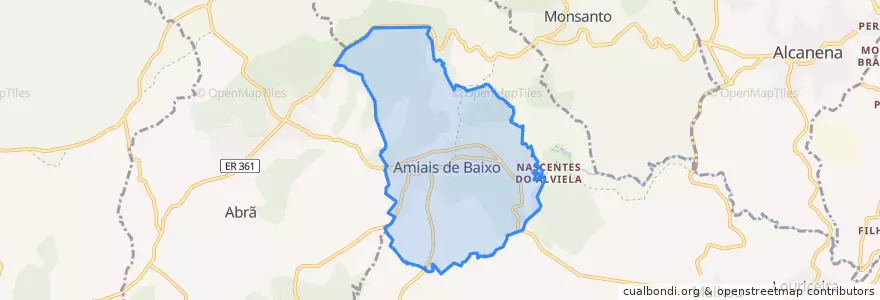 Mapa de ubicacion de Amiais de Baixo.
