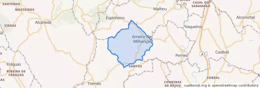 Mapa de ubicacion de Arneiro das Milhariças.