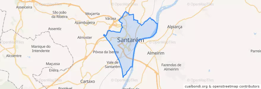 Mapa de ubicacion de Marvila, Santa Iria da Ribeira de Santarém, São Salvador e São Nicolau.