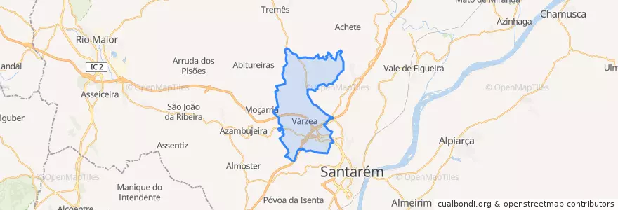 Mapa de ubicacion de Romeira e Várzea.