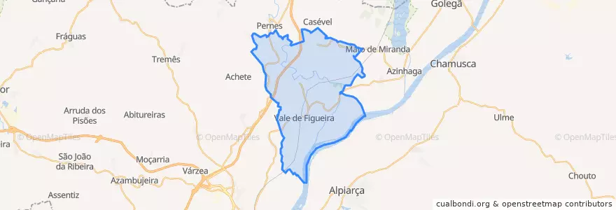 Mapa de ubicacion de São Vicente do Paul e Vale de Figueira.