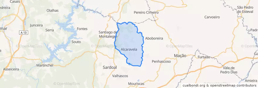 Mapa de ubicacion de Alcaravela.