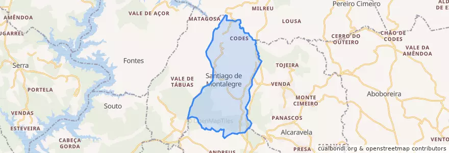Mapa de ubicacion de Santiago de Montalegre.