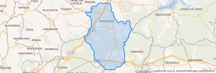 Mapa de ubicacion de Asseiceira.