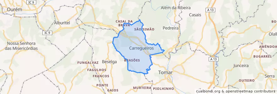 Mapa de ubicacion de Carregueiros.