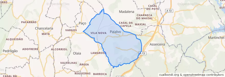 Mapa de ubicacion de Paialvo.