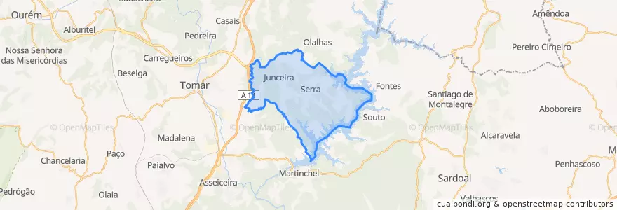 Mapa de ubicacion de Serra e Junceira.