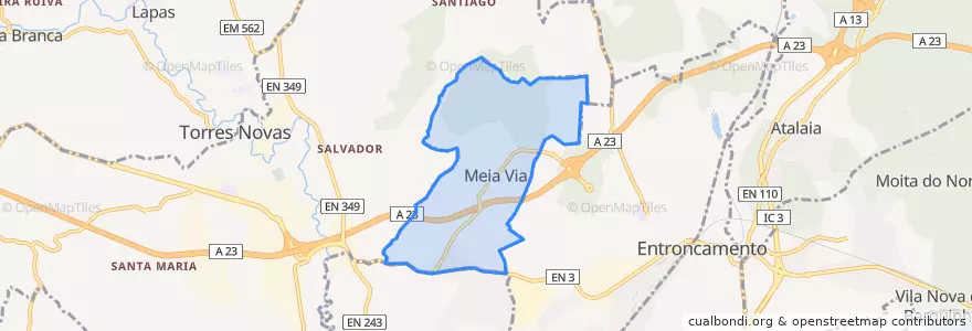 Mapa de ubicacion de Meia Via.