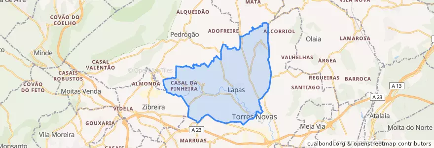 Mapa de ubicacion de São Pedro, Lapas e Ribeira Branca.