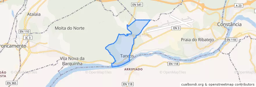 Mapa de ubicacion de Tancos.