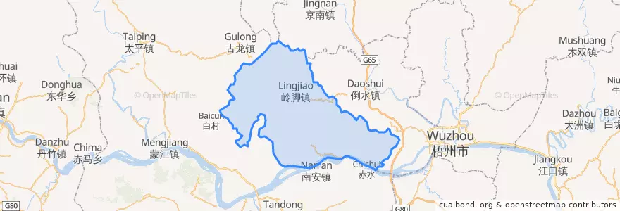 Mapa de ubicacion de 岭脚镇.