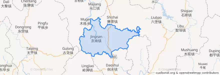 Mapa de ubicacion de Jingnan.
