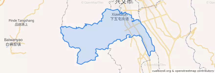 Mapa de ubicacion de 下五屯街道.