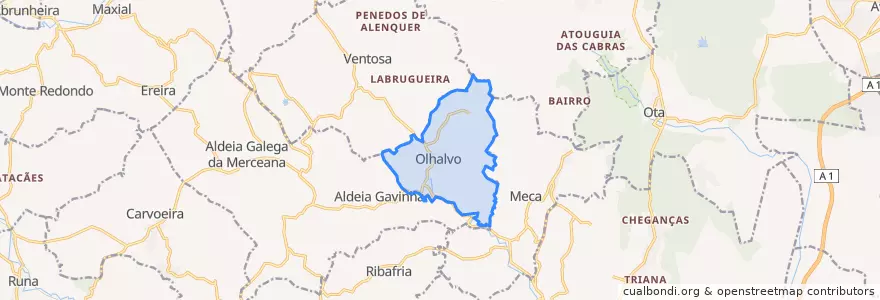 Mapa de ubicacion de Olhalvo.